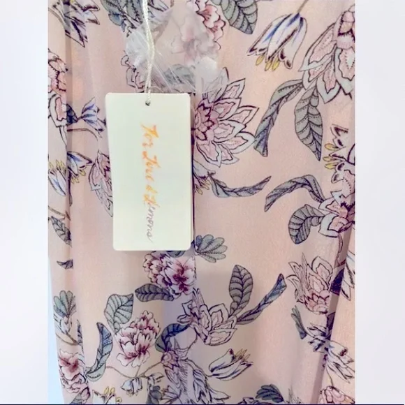 NWT For Love and Lemons Bee Balm Pink Floral Maxi Ruffle Dress Size XS N… - Picture 8 of 10